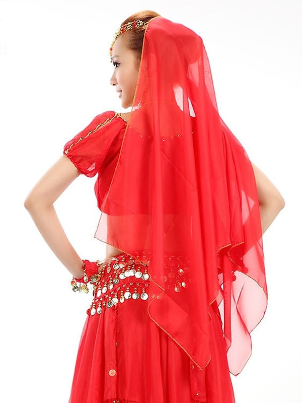 Danse Du Ventre Accessoires de Danse Couvre-Chef Pièce de Cuivre Épissage de Couleur Pure Performance D'Entraînement pour Femmes