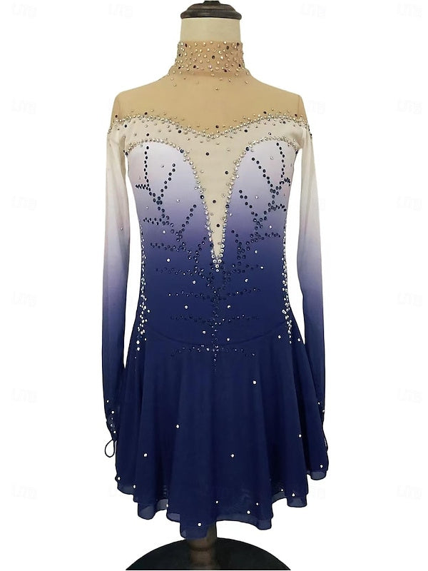 Robe de Patinage Artistique à Manches Longues pour Femmes et Filles