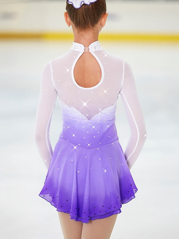 Robe de Patinage Artistique à Manches Longues pour Femmes et Filles