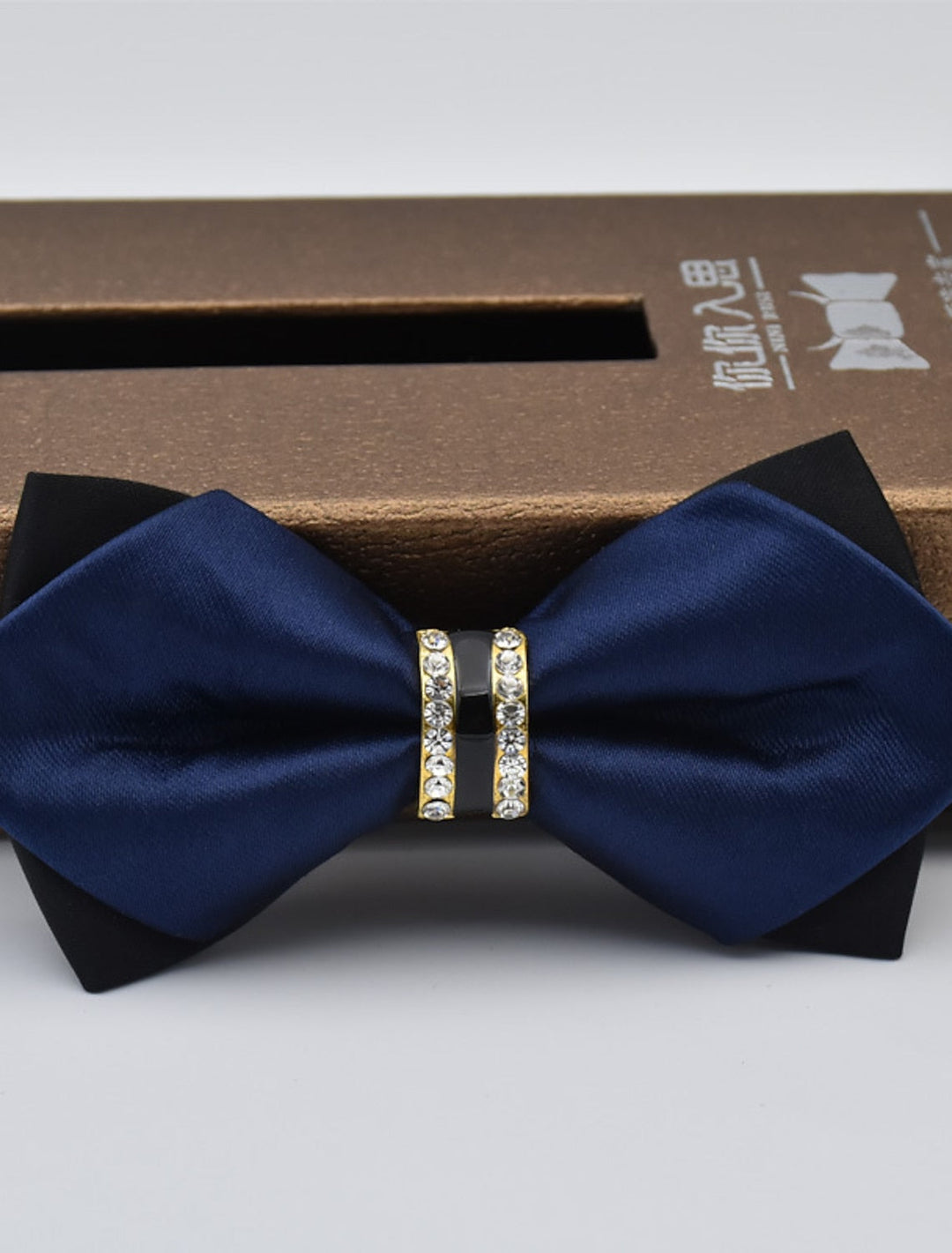 Nœud Papillon Uni Pour Homme Avec Strass