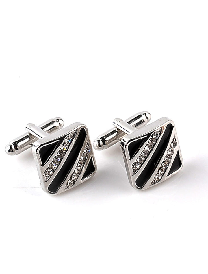 Lot De 2 Boutons De Manchette Cubiques Pour Homme Avec Strass