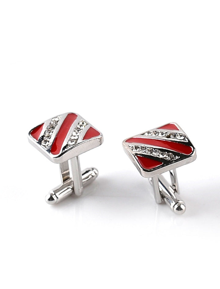 Lot De 2 Boutons De Manchette Cubiques Pour Homme Avec Strass