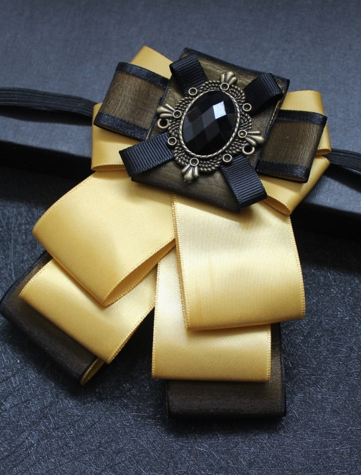 Noeud Papillon Pour Homme Couleur Unie Noir Jaune Rouge Avec Strass