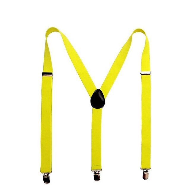 Bretelles De Couleur Unie Pour Hommes En Polyester Et Nylon Avec Boucle En Métal