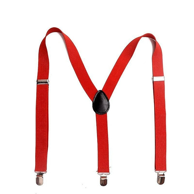 Bretelles De Couleur Unie Pour Hommes En Polyester Et Nylon Avec Boucle En Métal