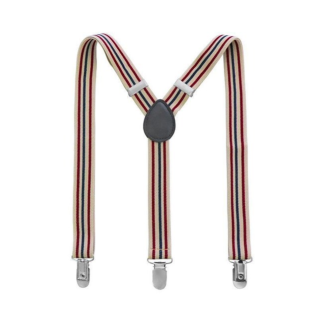 Bretelles De Couleur Unie Pour Hommes En Polyester Et Nylon Avec Boucle En Métal