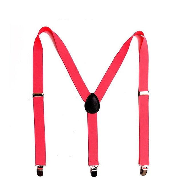 Bretelles De Couleur Unie Pour Hommes En Polyester Et Nylon Avec Boucle En Métal