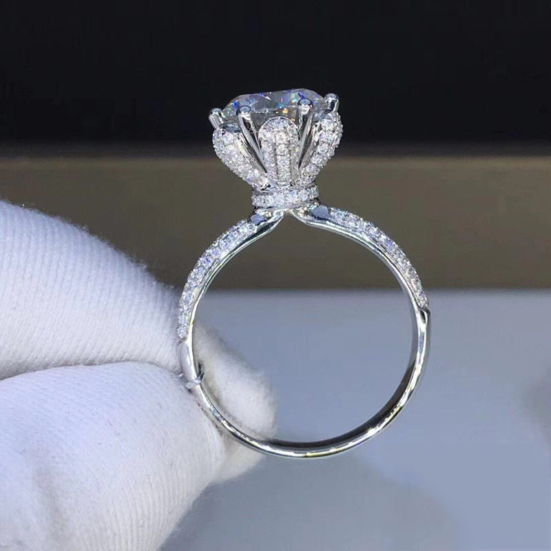 Bague Classique Minimaliste Avec Strass Scintillants