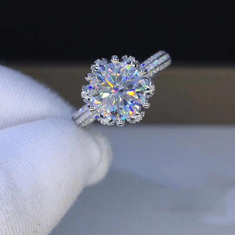 Bague Classique Minimaliste Avec Strass Scintillants