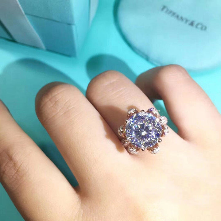 Bague Classique Minimaliste Avec Strass Scintillants