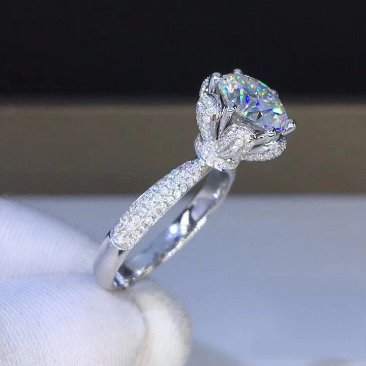 Bague Classique Minimaliste Avec Strass Scintillants