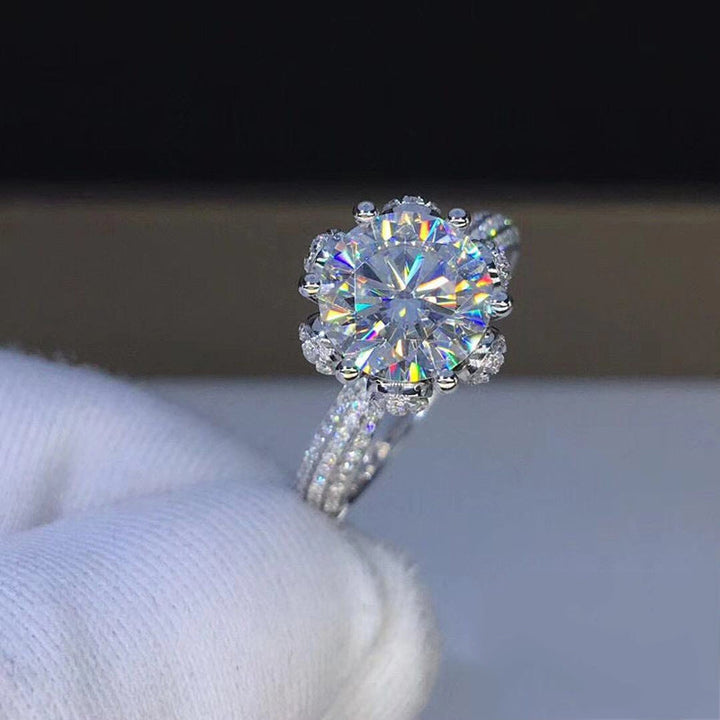 Bague Classique Minimaliste Avec Strass Scintillants