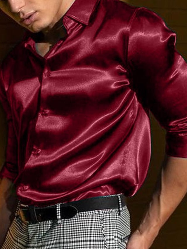 Chemise Décontractée à Manches Longues en Coton Mélangé pour Homme, Couleur Unie