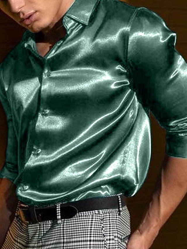 Chemise Décontractée à Manches Longues en Coton Mélangé pour Homme, Couleur Unie