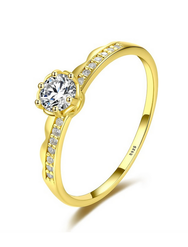 Bague De Fête Classique En Or S925 En Argent Sterling, Précieuse, Élégante Et Simple