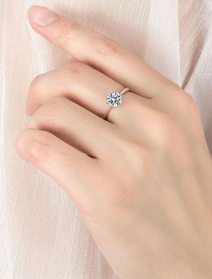 Bague De Mariage Géométrique En Argent Avec Strass En Argent Sterling S925, Élégante, Simple Et Luxueuse