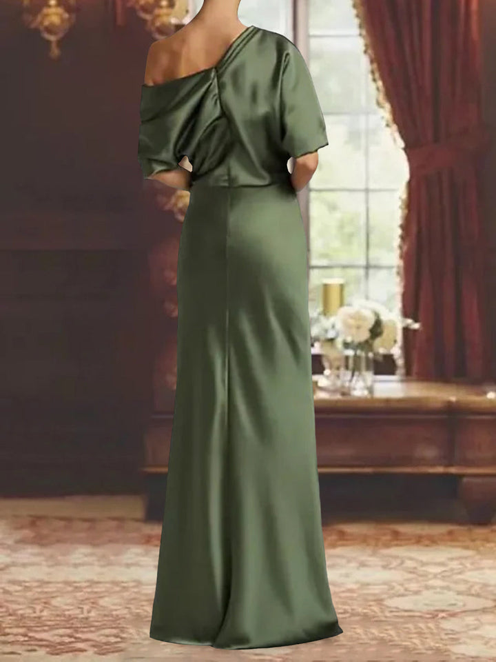 Robes de Mère de la Mariée à Une Épaule, Fourreau/Colonne