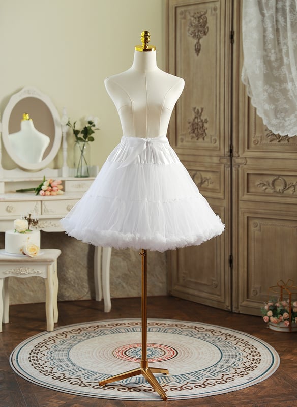 Jupon A-Line en Dentelle/Satin à 3 Étages