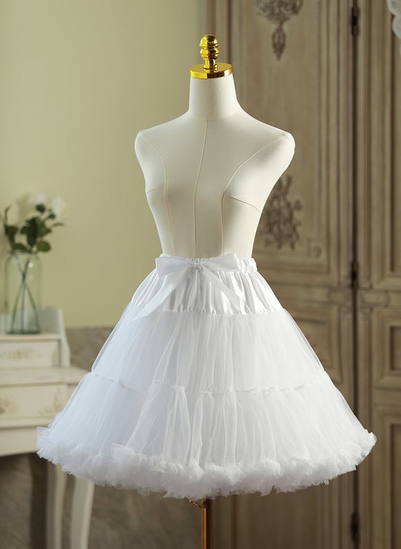 Jupon A-Line en Dentelle/Satin à 3 Étages