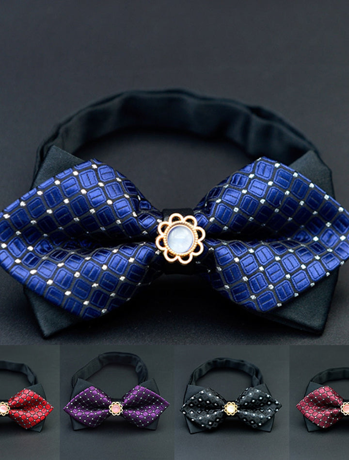 Nœud Papillon Pré-Noué Réglable Pour Homme À Carreaux Pour Mariage, Fête D'Anniversaire