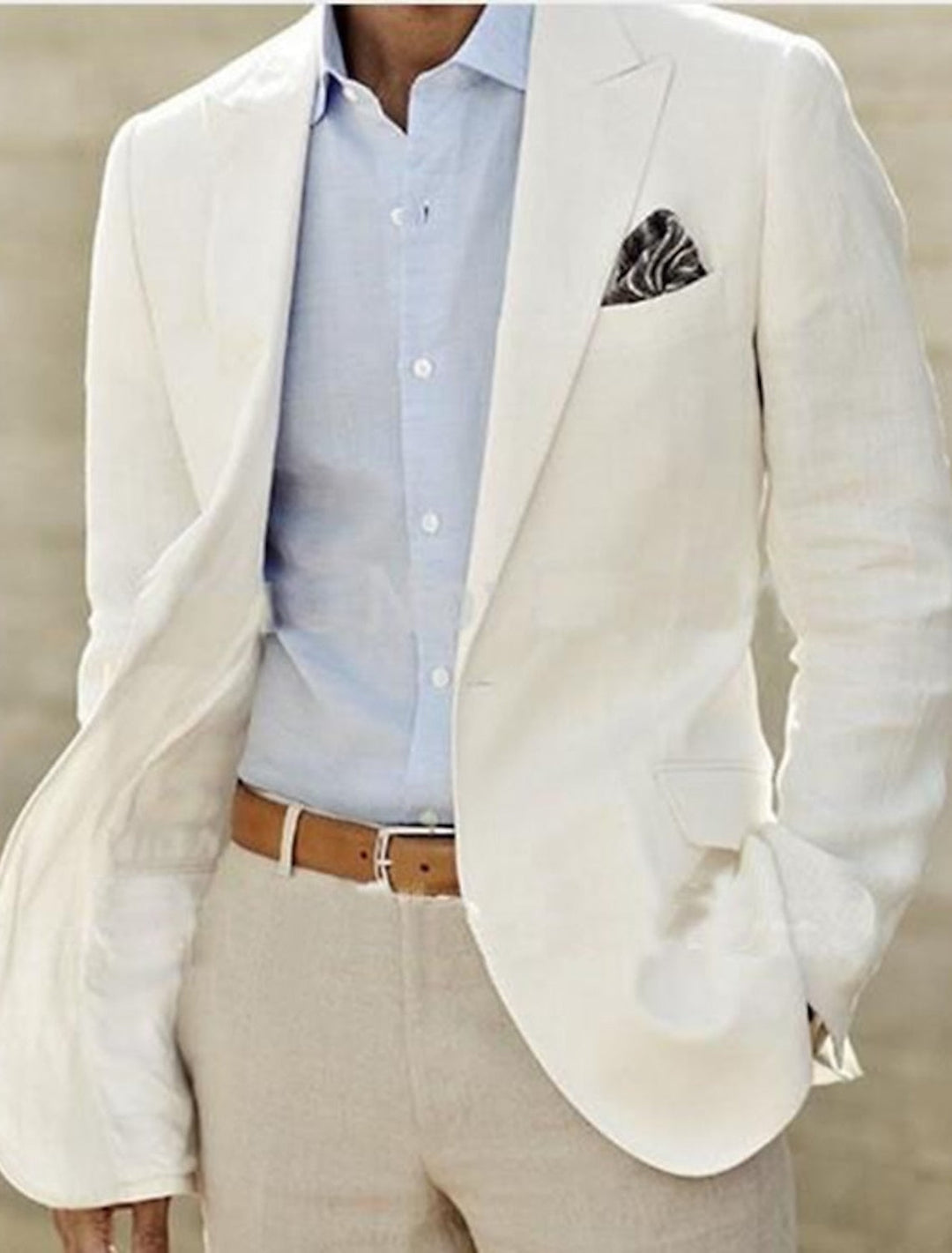 Veste Blazer à Un Bouton et Coupe Ajustée pour Homme