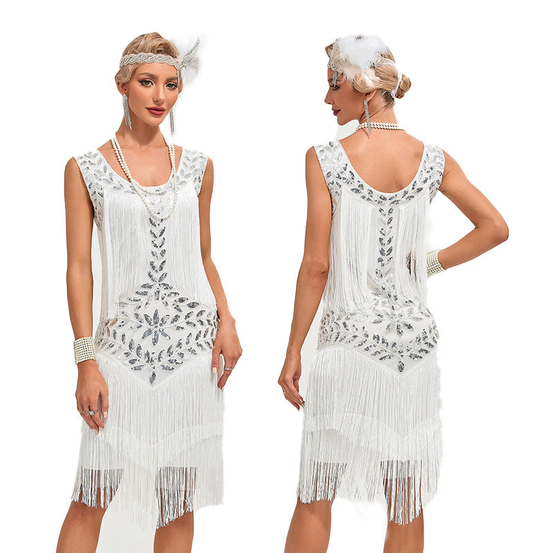 Années 1920 The Great Gatsby Outfit Gaine/Colonne Scoop Paillettes Robes Vintage