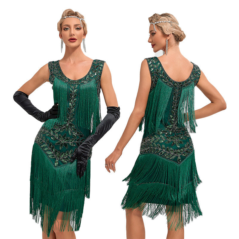 Années 1920 The Great Gatsby Outfit Gaine/Colonne Scoop Paillettes Robes Vintage