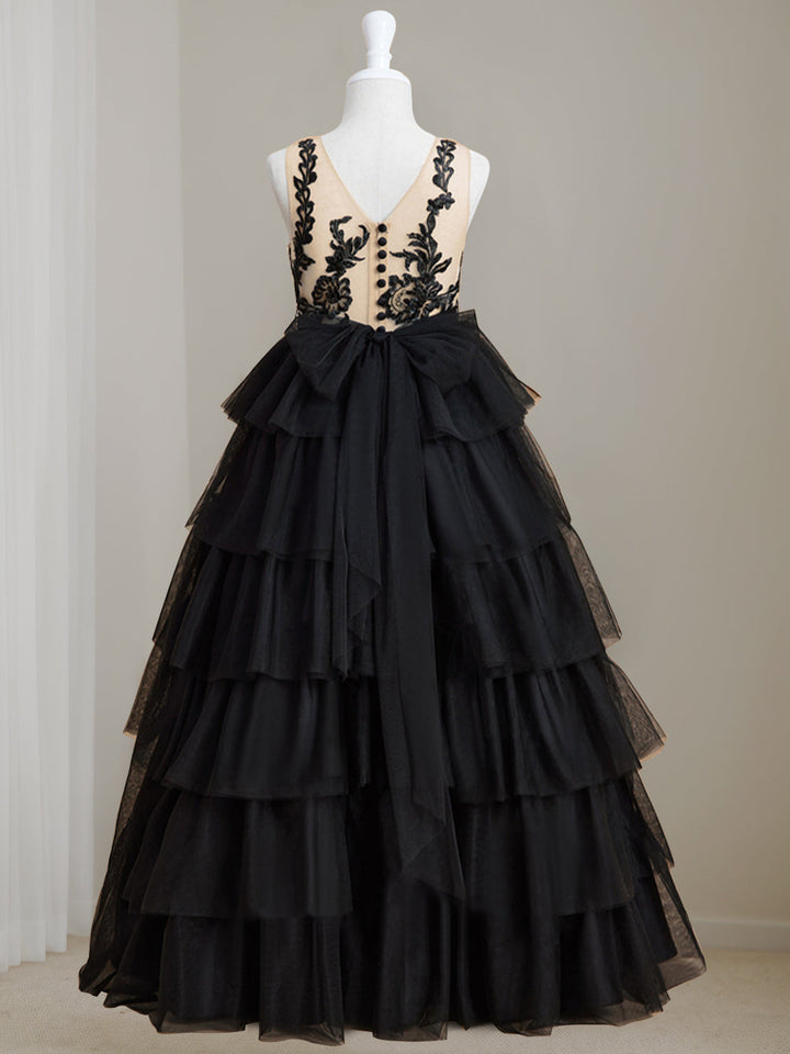Robe de Bal à Encolure Dégagée Sans Manches, Longueur Au Sol, avec Dentelle