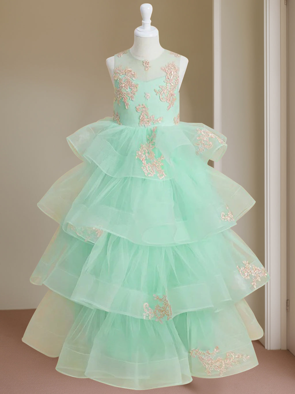 Robe de Bal à Encolure Dégagée Sans Manches, Longueur Au Sol, pour Demoiselle D'Honneur