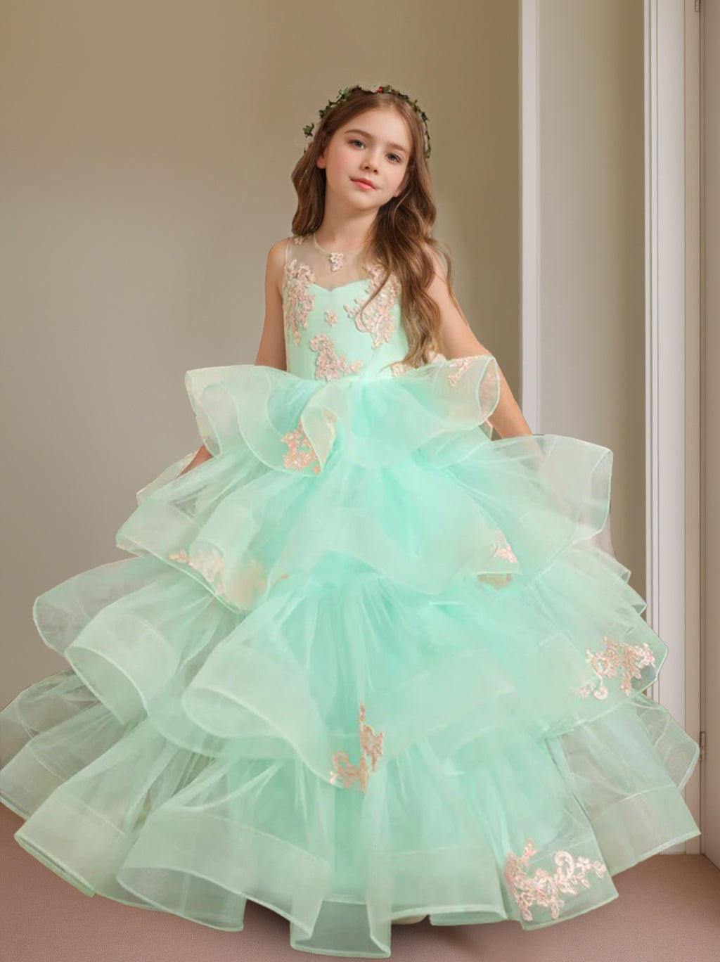 Robe de Bal à Encolure Dégagée Sans Manches, Longueur Au Sol, pour Demoiselle D'Honneur