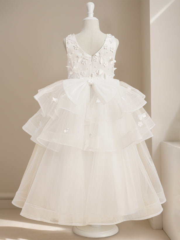 Robe de Bal à Col Rond Sans Manches, Longueur Cheville, avec Dentelle