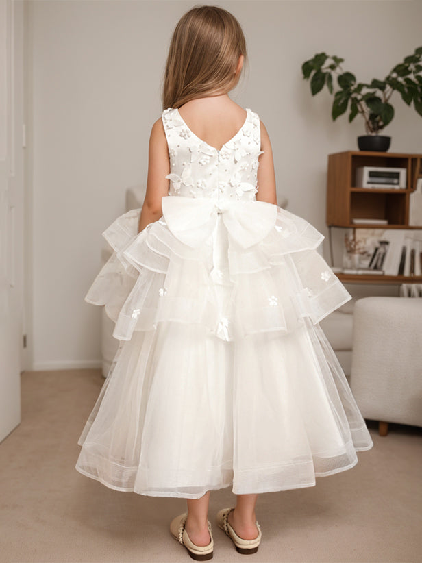 Robe de Bal à Col Rond Sans Manches, Longueur Cheville, avec Dentelle