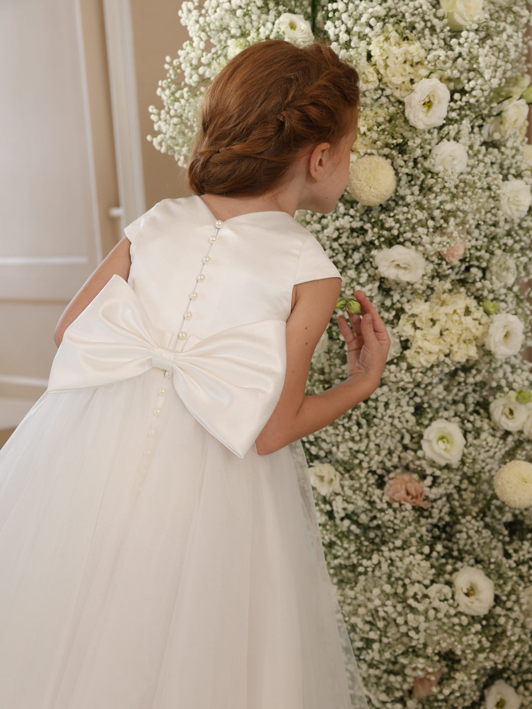 Robe de Bal à Encolure Dégagée Sans Manches, Longueur Cheville, avec Nœud Papillon