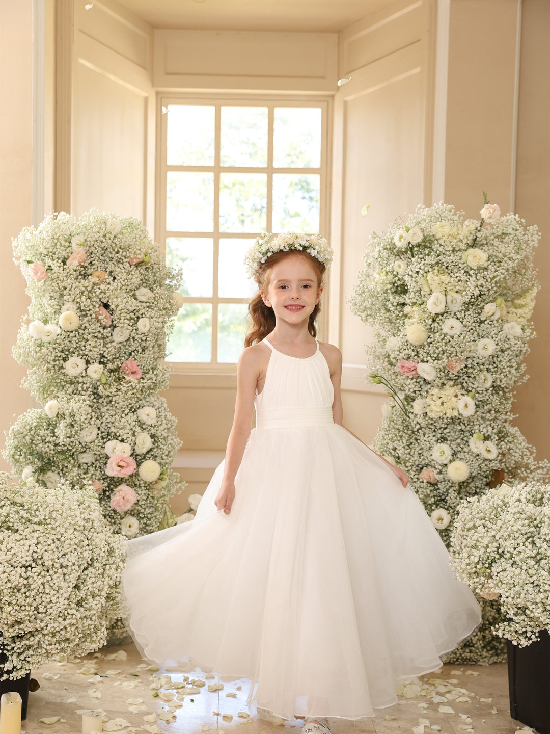 Robe de Bal à Encolure Dégagée Sans Manches, Longueur Cheville, avec Tulle