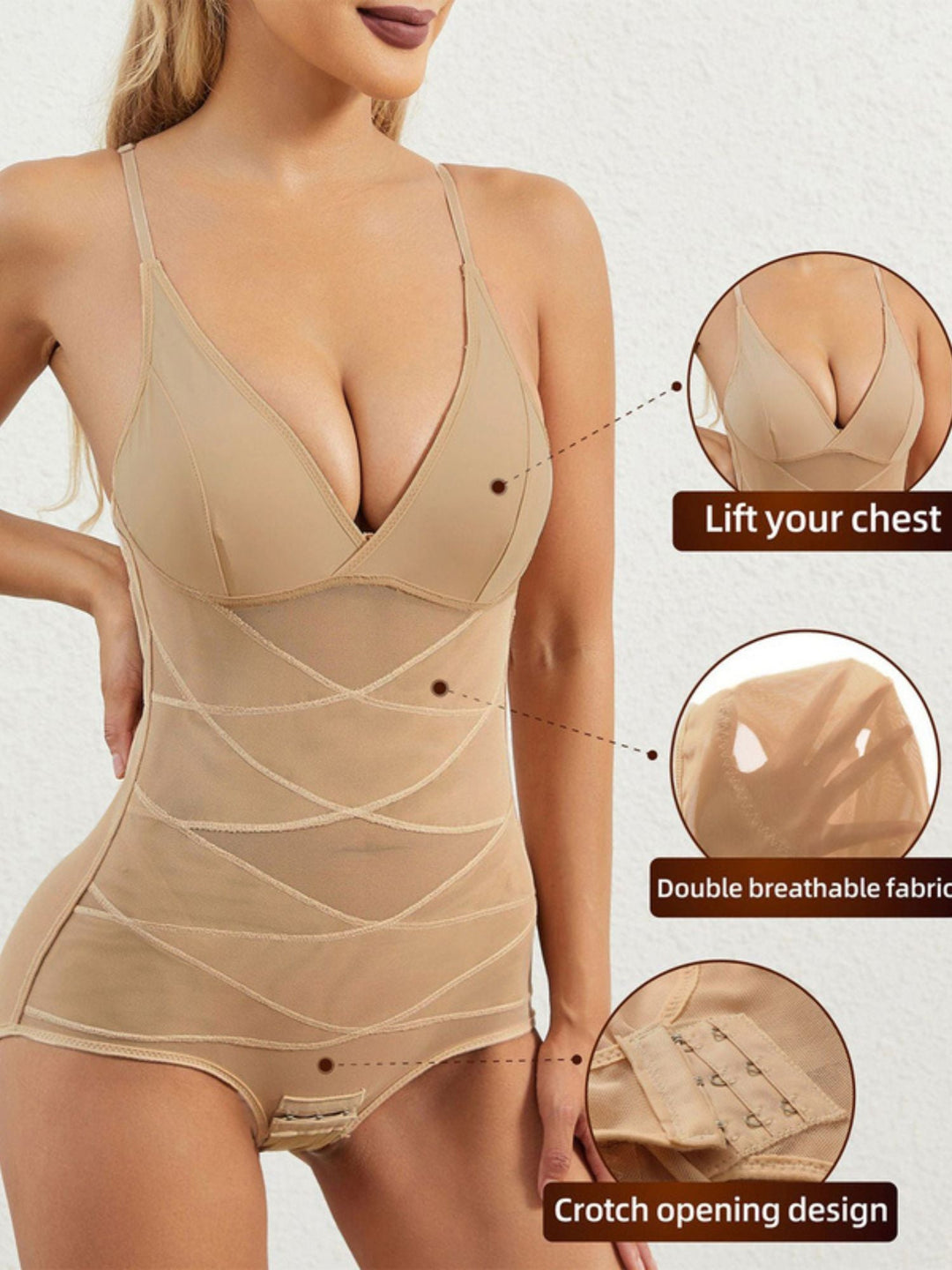 Sous-Vêtement de Forme Classique Confortable et Charmant en Maille à Col en V pour Femmes
