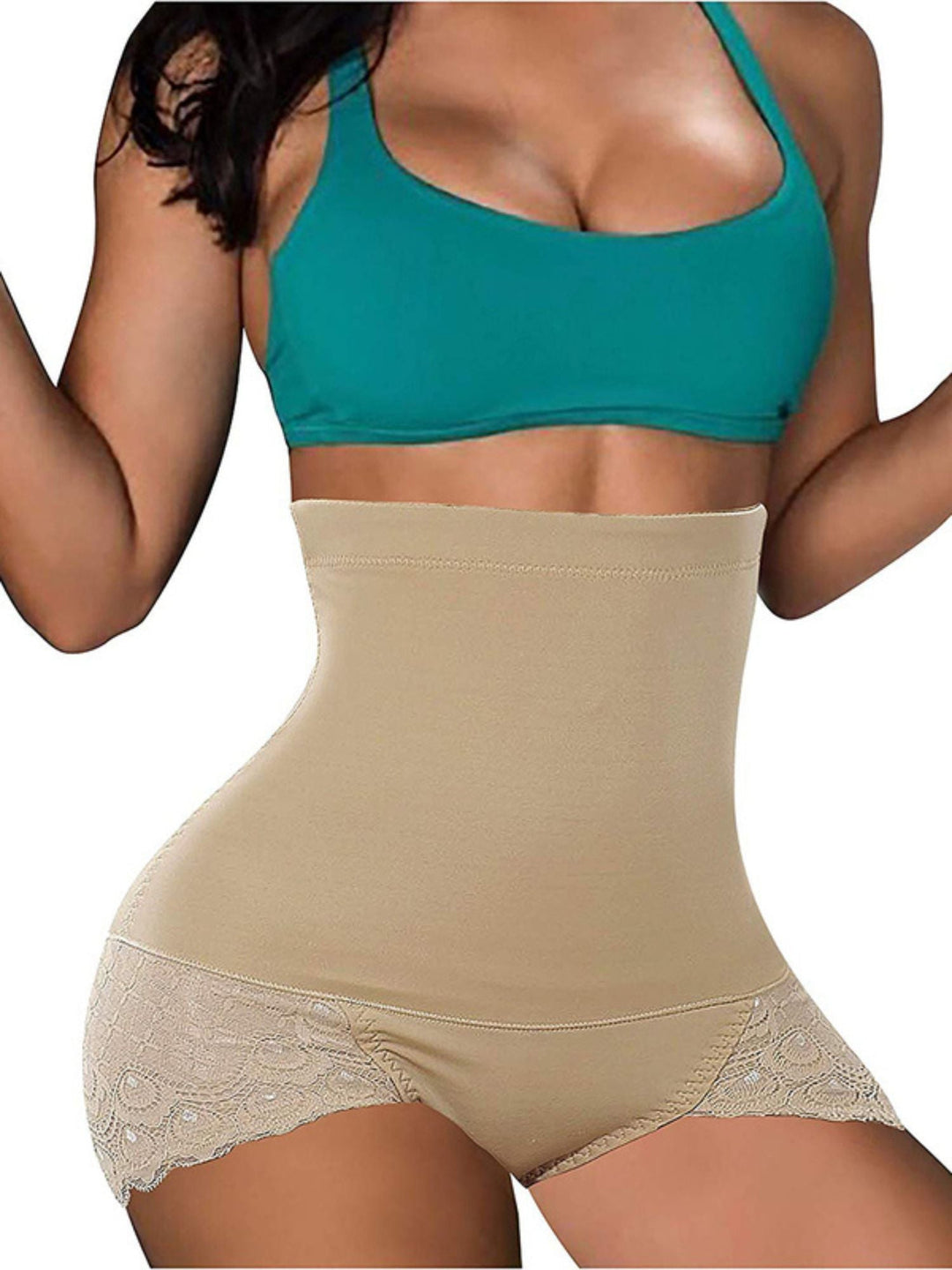 Slip Taille Haute en Coton à Dentelle, Décontracté, Classique et Élégant