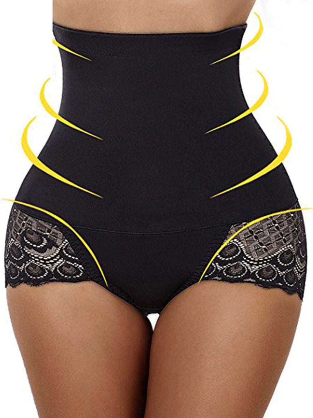 Slip Taille Haute en Coton à Dentelle, Décontracté, Classique et Élégant