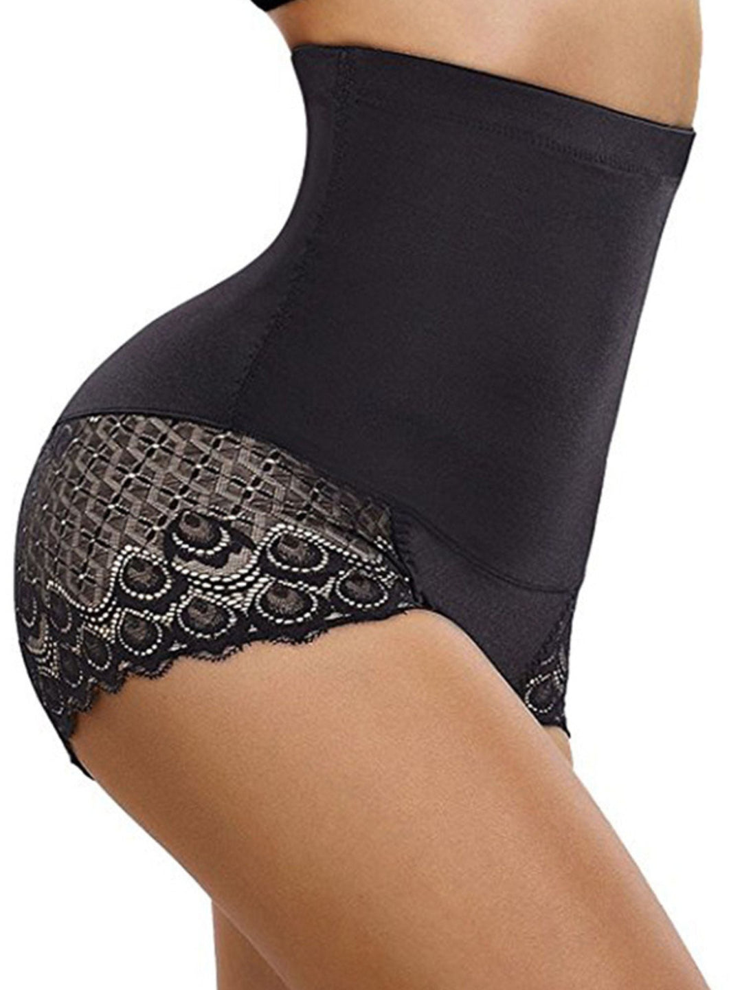 Slip Taille Haute en Coton à Dentelle, Décontracté, Classique et Élégant