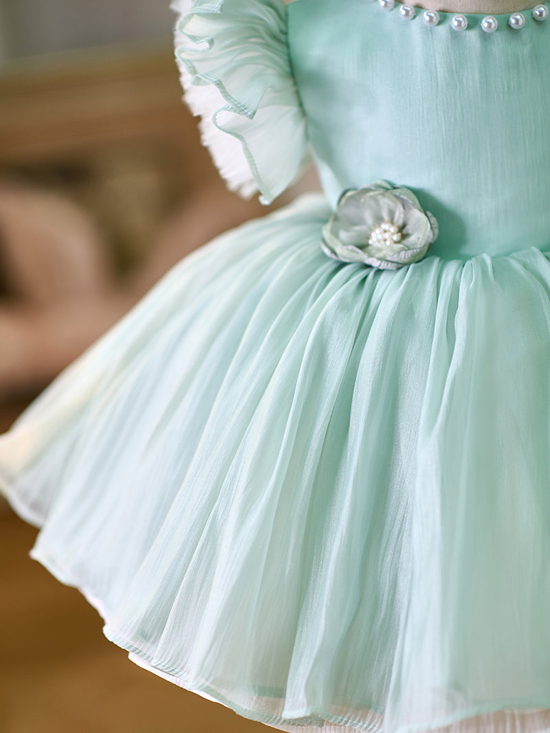 Robe de Soirée en Organza Longueur Genou pour Tout-Petits pour le 1Er Anniversaire