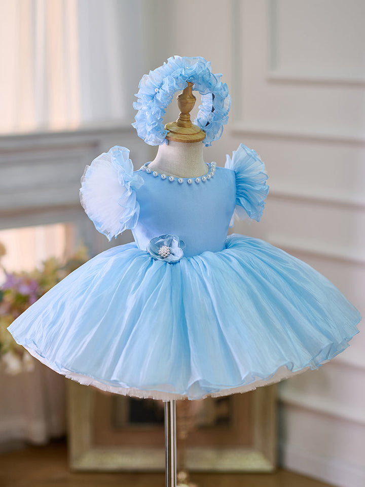 Robe de Soirée en Organza Longueur Genou pour Tout-Petits pour le 1Er Anniversaire