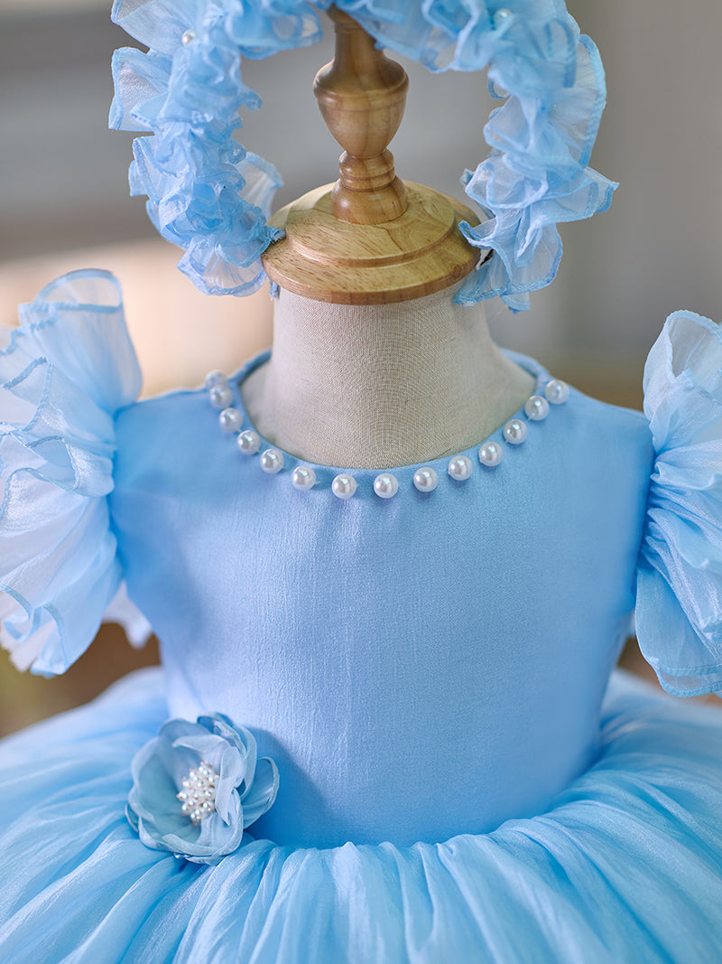 Robe de Soirée en Organza Longueur Genou pour Tout-Petits pour le 1Er Anniversaire