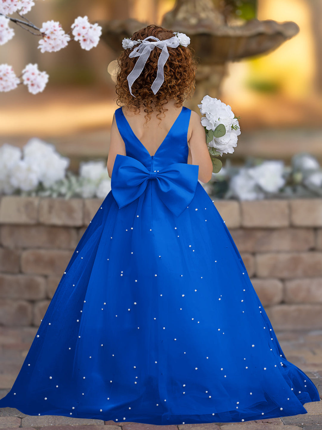 Robe de Bal Princesse Élégante en Satin et Tulle pour Fille