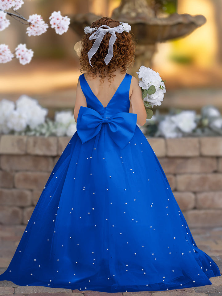 Robe de Bal Princesse Élégante en Satin et Tulle pour Fille