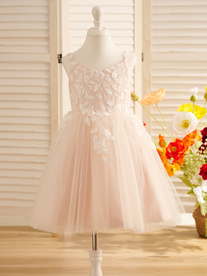 Robe de Demoiselle D'Honneur en Tulle Longueur Genou