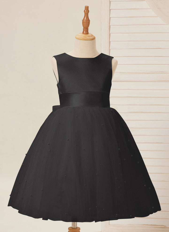 Robe de Bal/Princesse en Satin et Tulle, Longueur Genou, pour Demoiselle D'Honneur