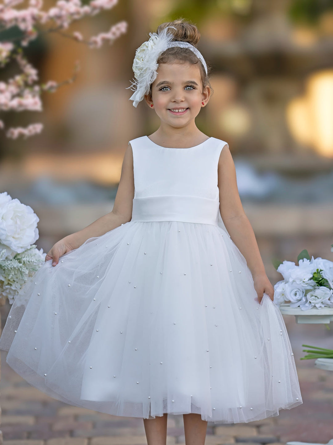 Robe de Bal/Princesse en Satin et Tulle, Longueur Genou, pour Demoiselle D'Honneur