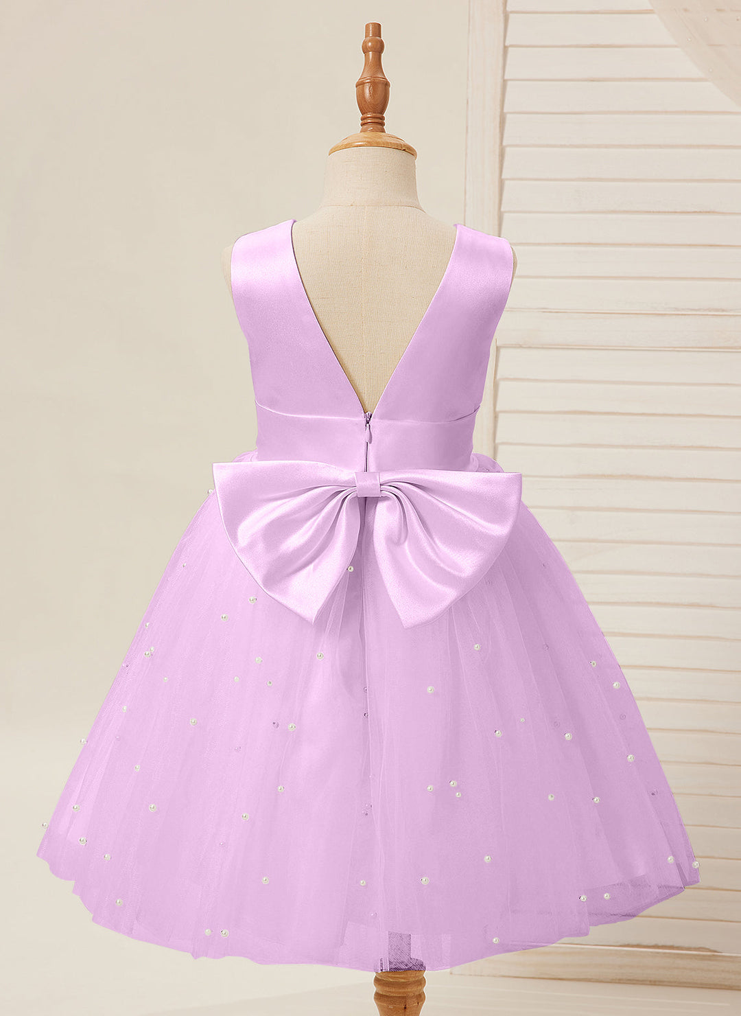 Robe de Bal/Princesse en Satin et Tulle, Longueur Genou, pour Demoiselle D'Honneur