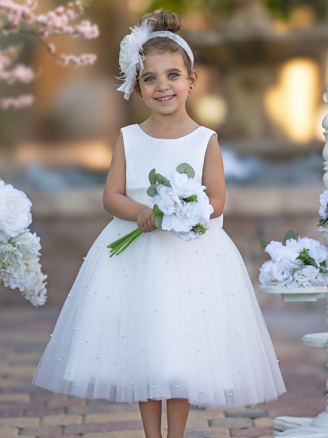 Robe de Bal/Princesse en Satin et Tulle, Longueur Genou, pour Demoiselle D'Honneur