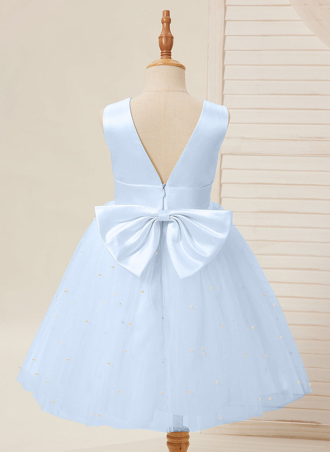 Robe de Bal/Princesse en Satin et Tulle, Longueur Genou, pour Demoiselle D'Honneur