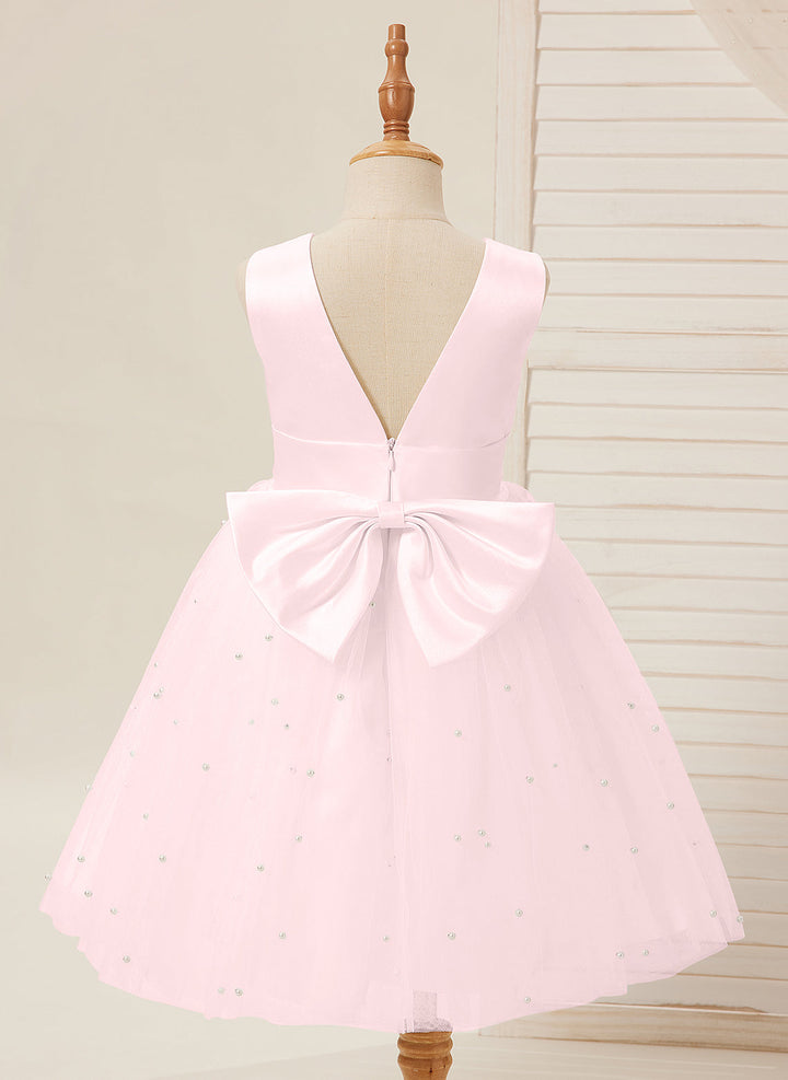 Robe de Bal/Princesse en Satin et Tulle, Longueur Genou, pour Demoiselle D'Honneur
